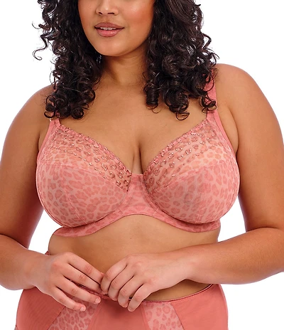 Elomi Sheer Leopard Print Convertible U-Back to Racerback Full-Busted Bra