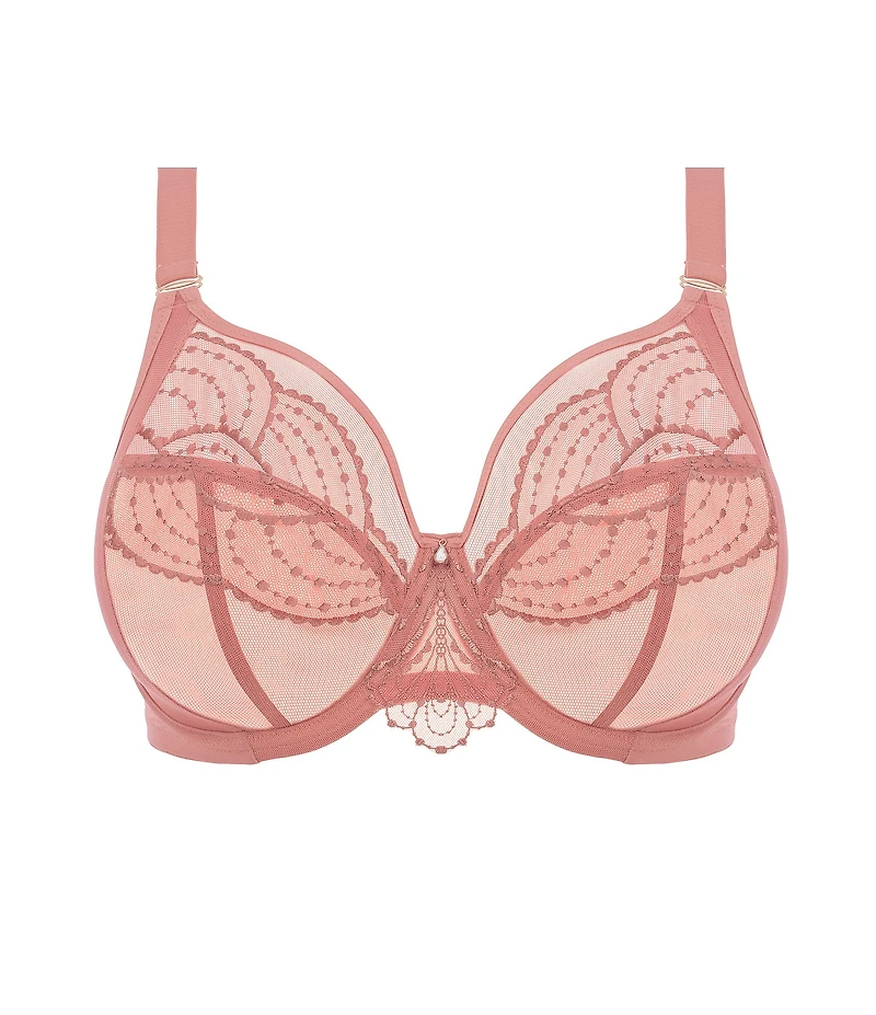 Elomi Priya Full-Busted Underwire Unlined Embroidery Plunge Bra