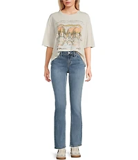 Elyse Mid Rise Curvy Fit Straight Leg Jeans