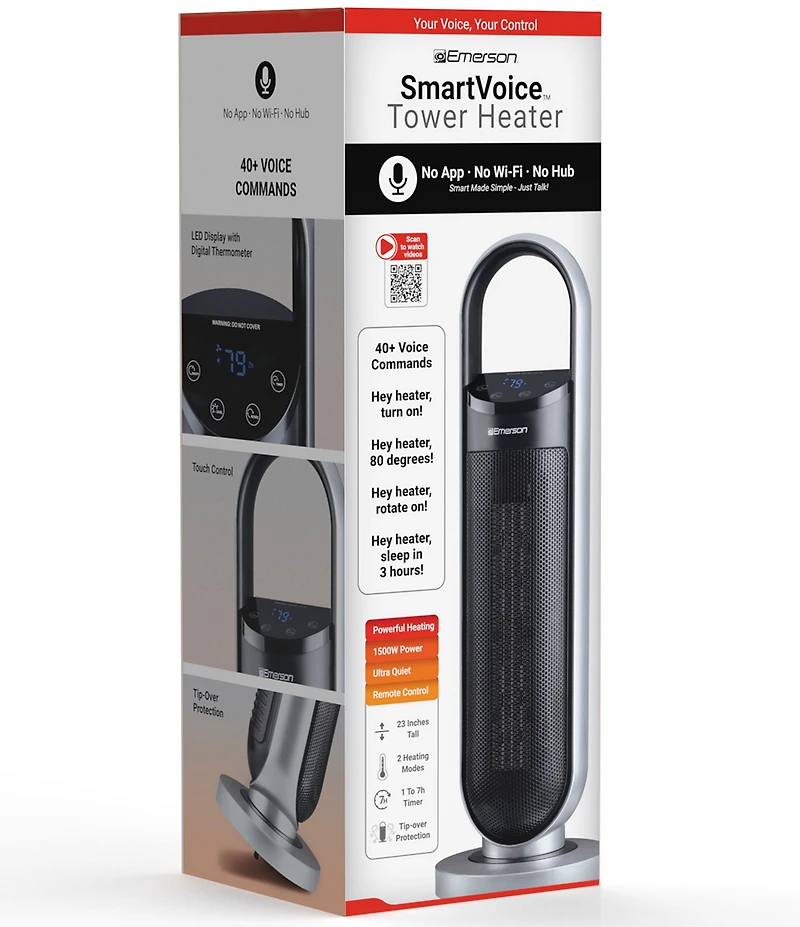 Emerson SmartVoice 23#double; Tower Space Heater