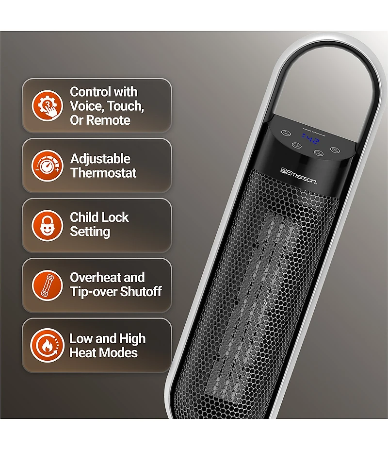 Emerson SmartVoice 23#double; Tower Space Heater
