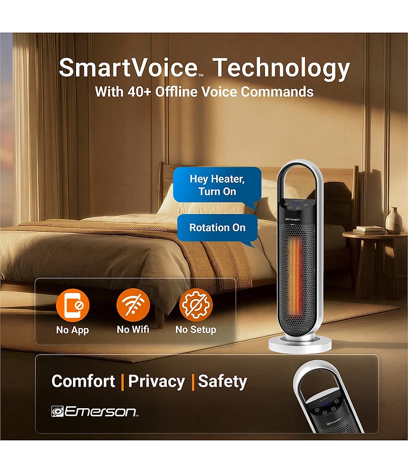 Emerson SmartVoice 23#double; Tower Space Heater