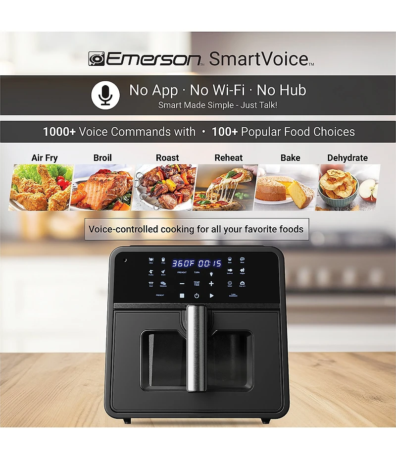 Emerson SmartVoice 6-1 Air Fryer, 10 Qt.