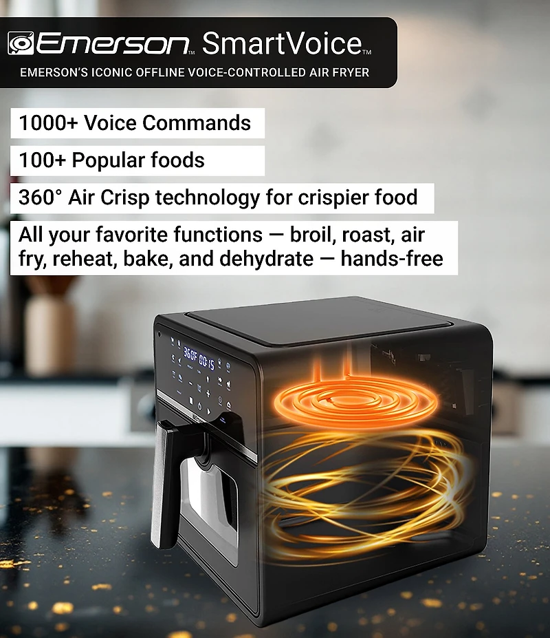 Emerson SmartVoice 6-1 Air Fryer, 10 Qt.