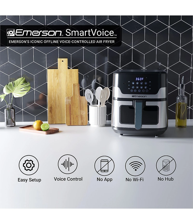 Emerson SmartVoice Air Fryer, 6 Qt.