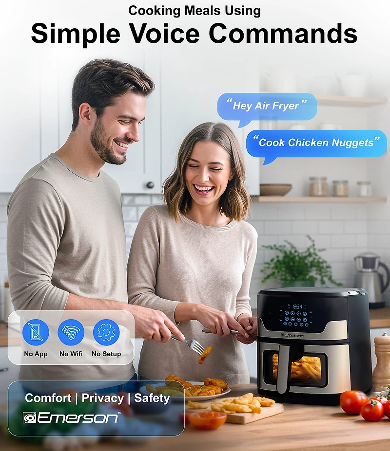 Emerson SmartVoice Air Fryer, 6 Qt.