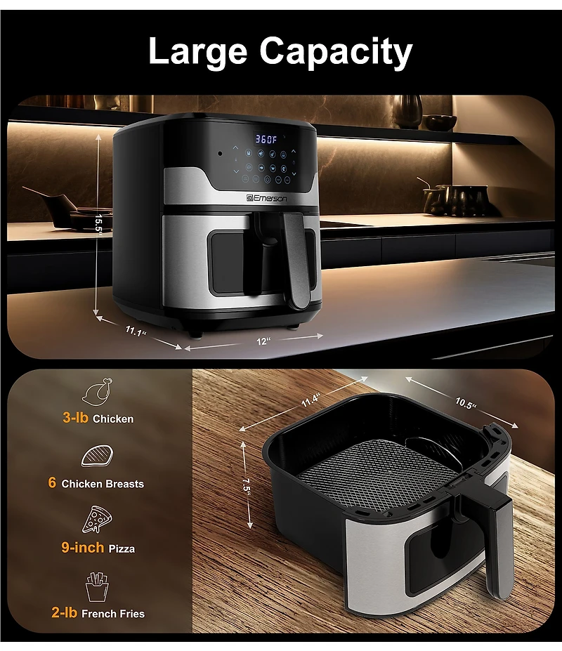 Emerson SmartVoice Air Fryer, 6 Qt.