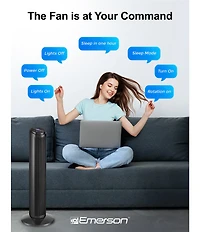 Emerson SmartVoice Remote Control 30#double; Tower Fan
