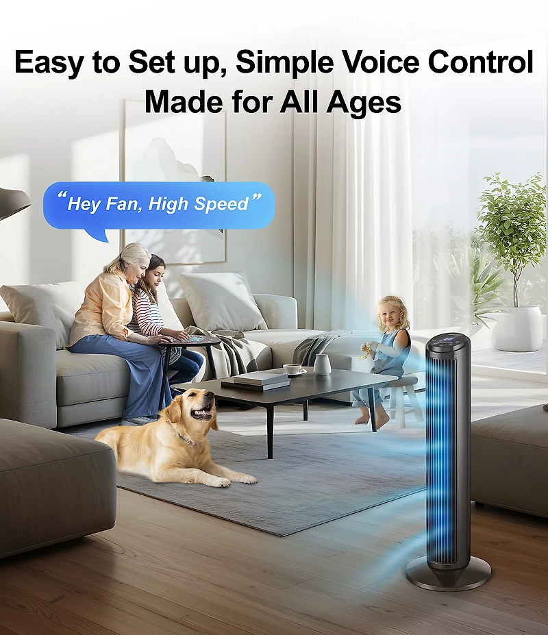 Emerson SmartVoice Remote Control 30#double; Tower Fan