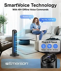 Emerson SmartVoice Remote Control 30#double; Tower Fan