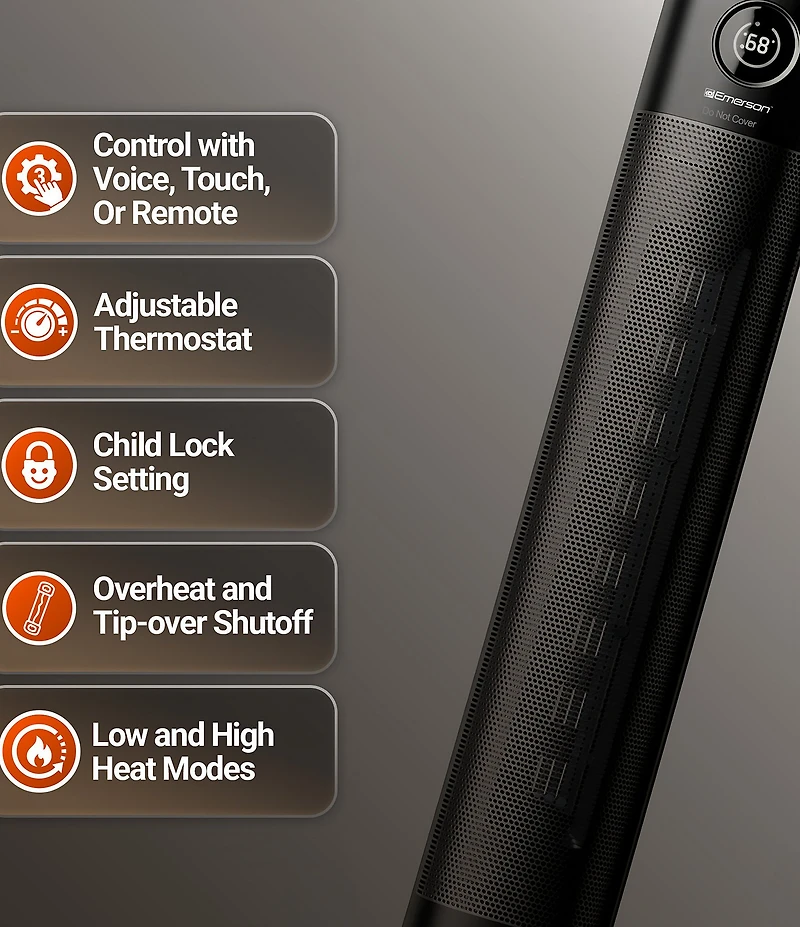 Emerson SmartVoice Remote Control 32#double; Tower Heater