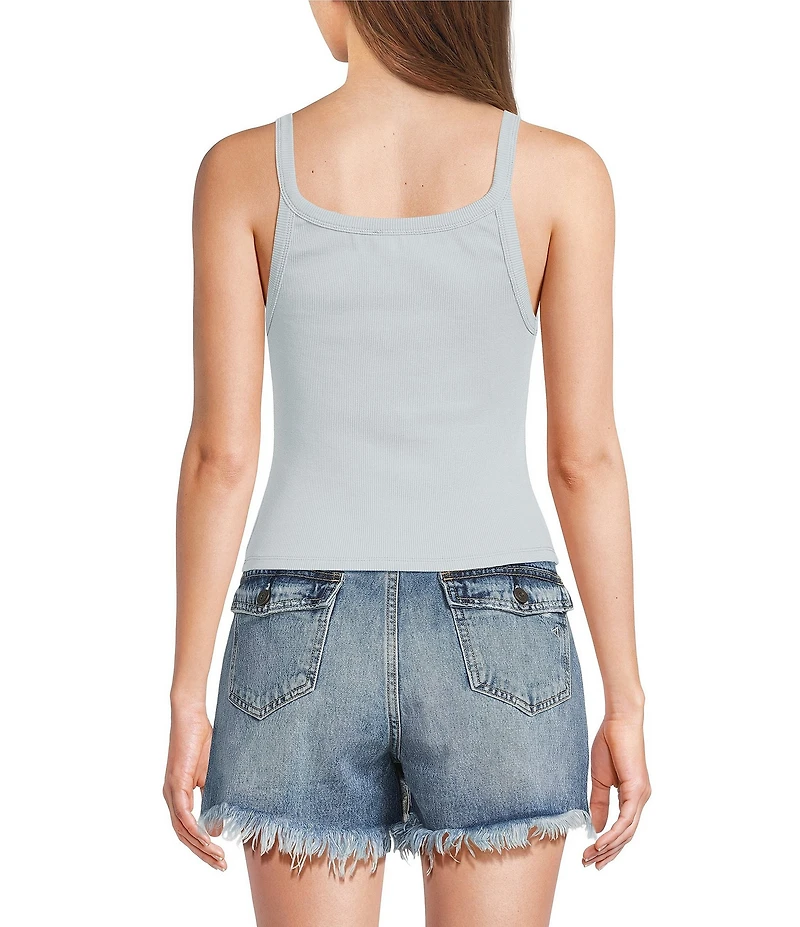 Emory Park Beaded Fish Rib Knit Tank Top
