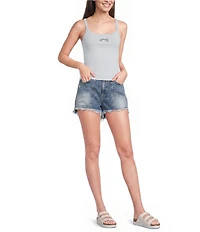 Emory Park Beaded Fish Rib Knit Tank Top
