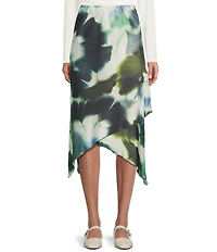 Emory Park Abstract Print Side Slit Midi Skirt