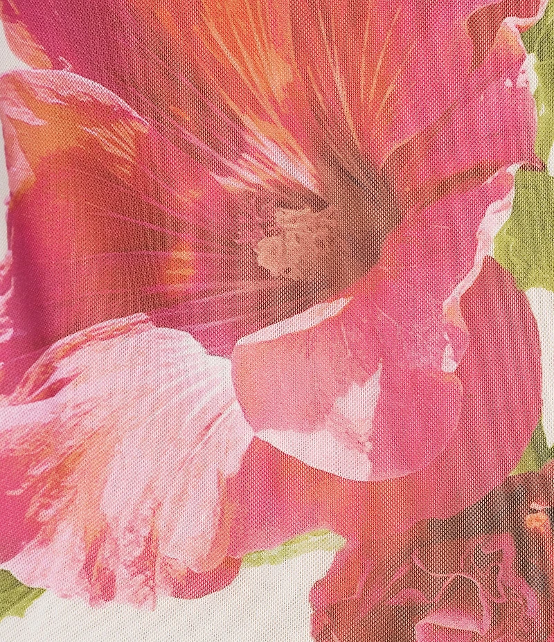 Emory Park All-Over Floral Printed Square Neck Mesh Sleeveless A-Line Maxi Dress