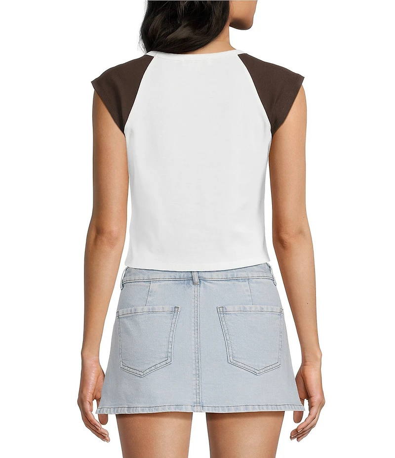 Emory Park Beaded Football Short Sleeve Gameday Raglan Baby Tee