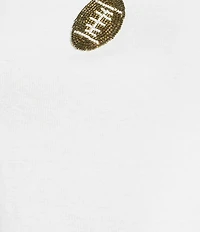 Emory Park Beaded Football Short Sleeve Gameday Raglan Baby Tee