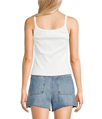 Emory Park Beaded Tomato Rib Knit Tank Top