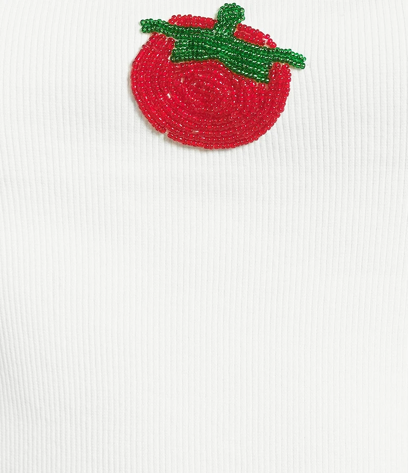 Emory Park Beaded Tomato Rib Knit Tank Top