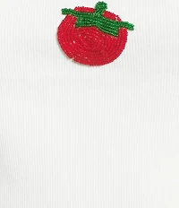 Emory Park Beaded Tomato Rib Knit Tank Top