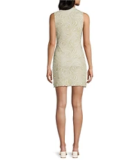 Emory Park Mesh Zebra Printed Mock Neck Mini Dress