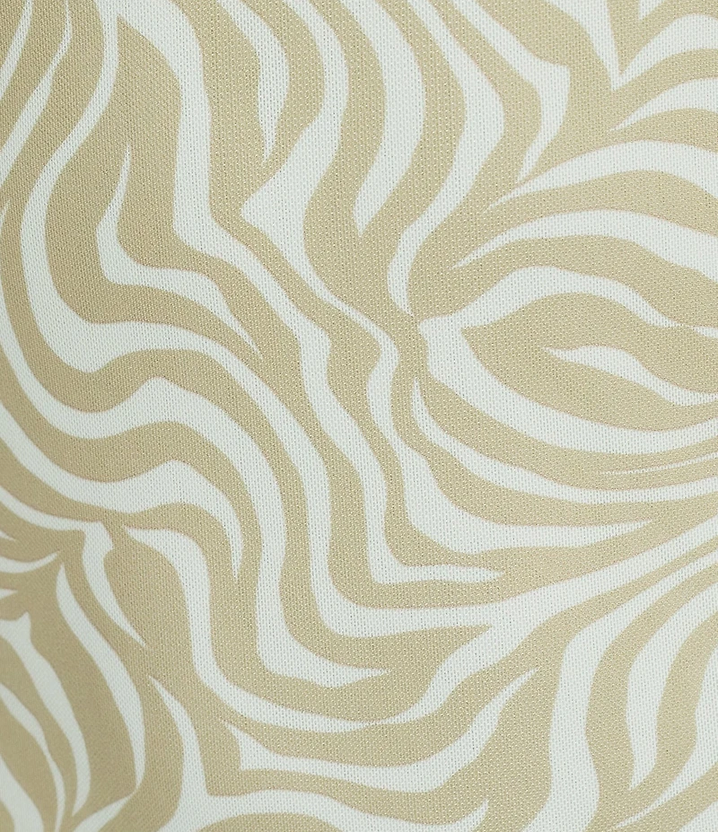 Emory Park Mesh Zebra Printed Mock Neck Mini Dress