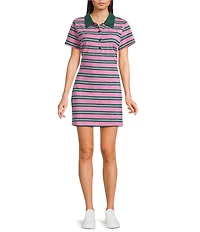 Emory Park Striped Collared Short Sleeve Rugby Mini Dress