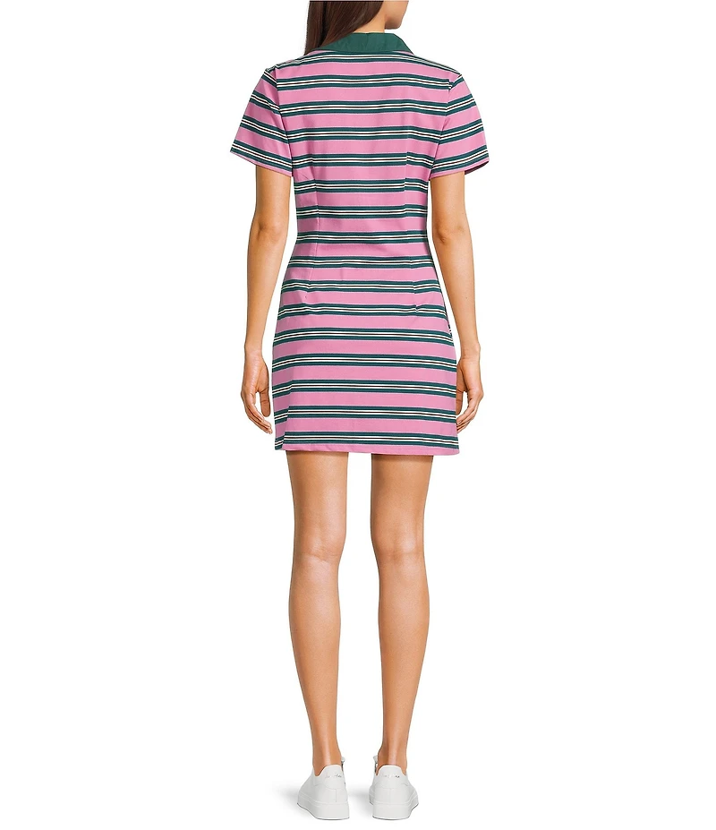 Emory Park Striped Collared Short Sleeve Rugby Mini Dress