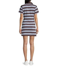 Emory Park Striped Collared Short Sleeve Rugby Mini Dress