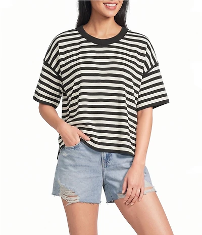 Emory Park Striped Crew Neck Short Sleeve Oversized Tee