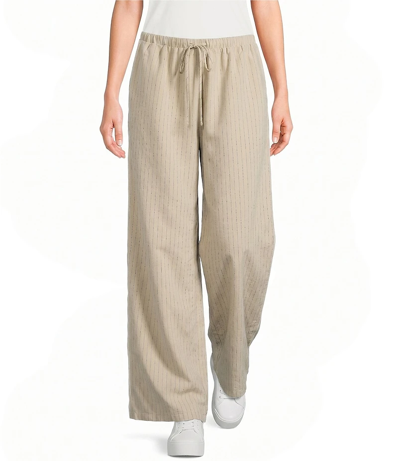 Emory Park Striped Low Rise Wide Leg Drawstring Pants