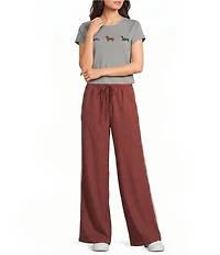 Emory Park Striped Low Rise Wide Leg Drawstring Pants