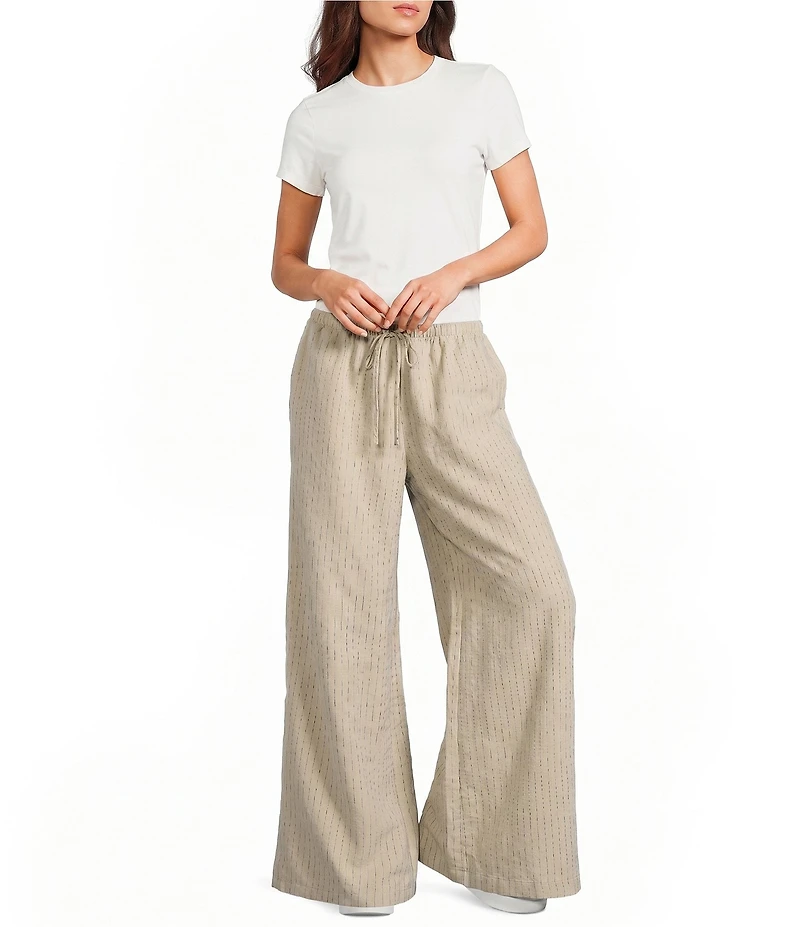 Emory Park Striped Low Rise Wide Leg Drawstring Pants