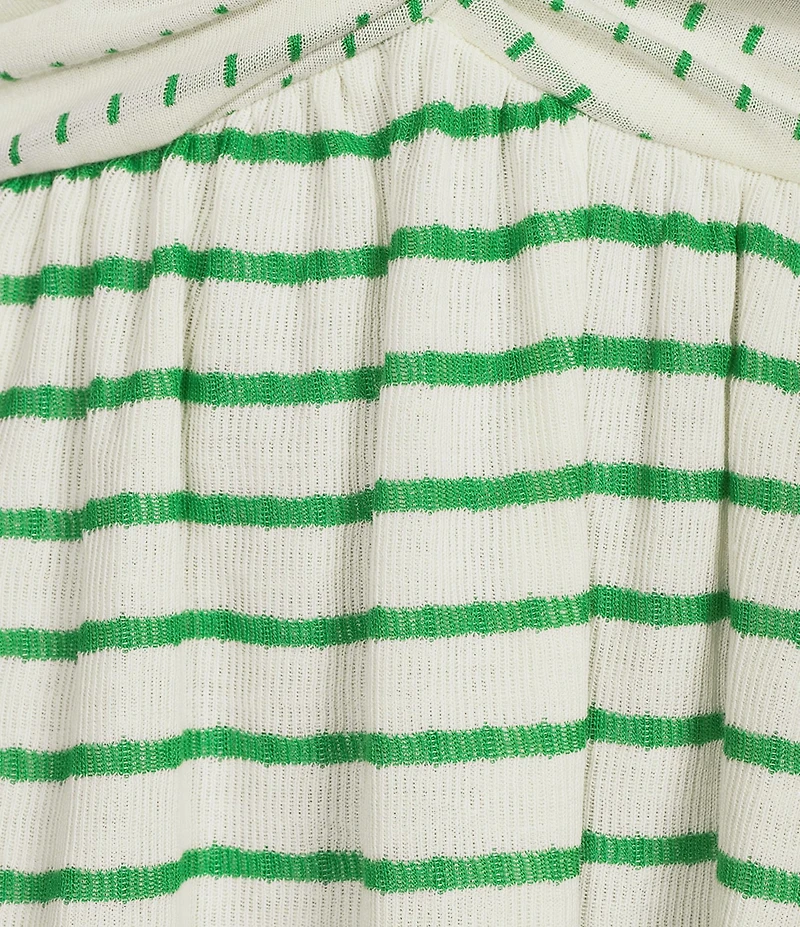 Emory Park Striped Twist Knot Front Spaghetti Tie Strap Mini Dress