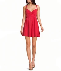 Emory Park Twist Knot Front Spaghetti Tie Strap Dress