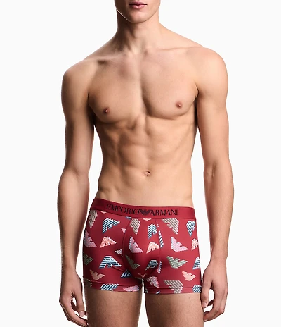 Emporio Armani Allover Logo Microfiber Logo Trunks