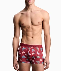 Emporio Armani Allover Logo Microfiber Logo Trunks