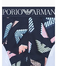 Emporio Armani Allover Logo Print Microfiber Briefs