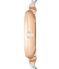 Emporio Armani Women's Analog Crystal Pave Dial Two Tone Bracelet Watch