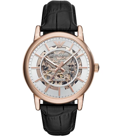 Emporio Armani Men's Black Leather Watch