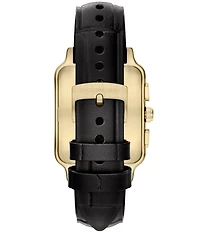 Emporio Armani Men's Quartz Chronograph Black Leather Strap Watch