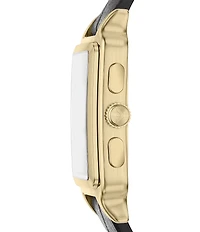 Emporio Armani Men's Quartz Chronograph Black Leather Strap Watch