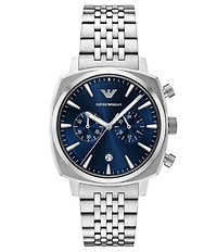 Emporio Armani Men's Quartz Chronograph Round Stainless Steel Bracelet Watch