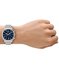 Emporio Armani Men's Quartz Chronograph Round Stainless Steel Bracelet Watch