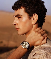 Emporio Armani Men's Quartz Three-Hand Date Brown Leather Strap Watch