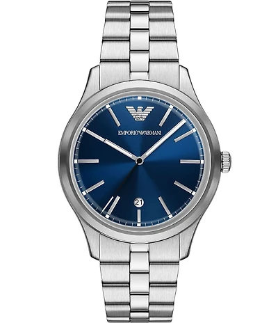 Emporio Armani Men's Quartz Three-Hand Stainless Steel Bracelet Watch