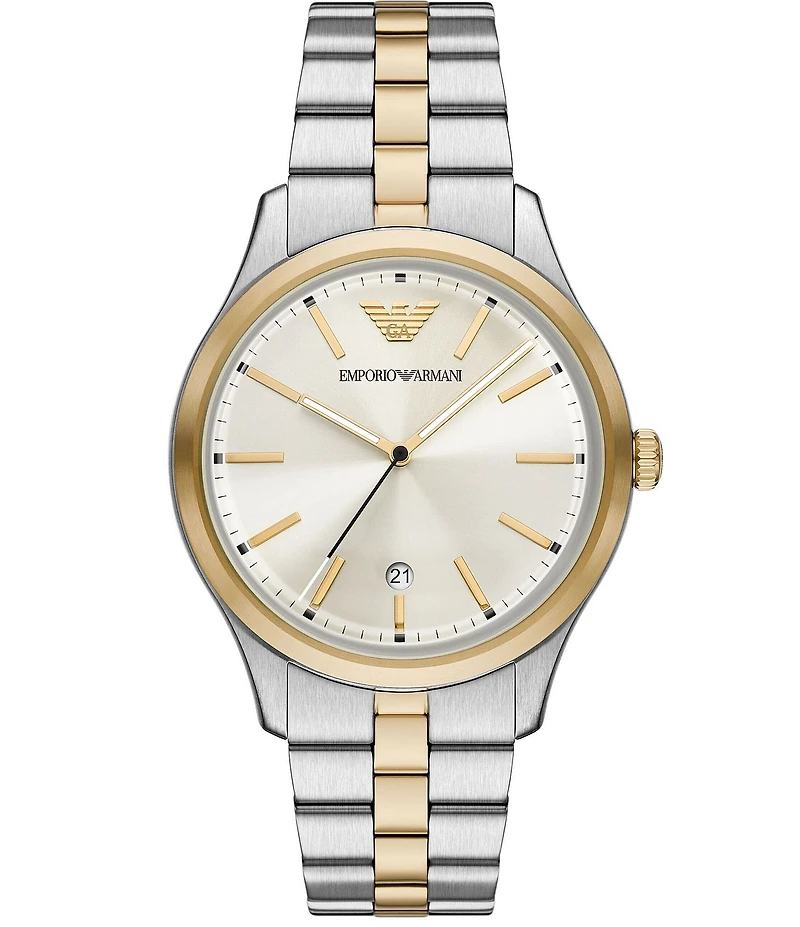 Emporio Armani Men's Quartz Three-Hand Stainless Steel Bracelet Watch