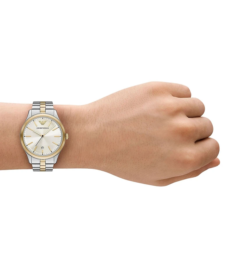 Emporio Armani Men's Quartz Three-Hand Stainless Steel Bracelet Watch
