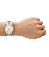 Emporio Armani Men's Quartz Three-Hand Stainless Steel Bracelet Watch