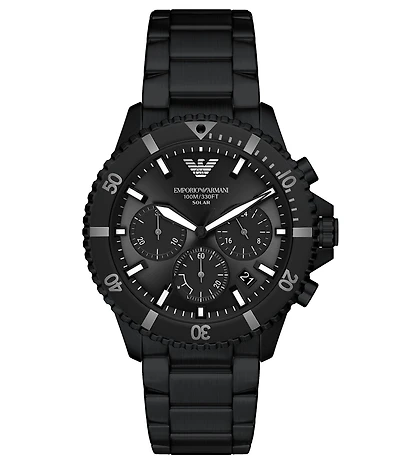 Emporio Armani Men's World Explorer Solar Chronograph Stainless Steel Bracelet Watch